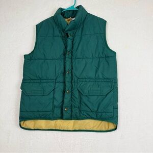 Vintage Columbia Sportswear Green Puffer Vest Retro 80s Outdoor Jacket Sz Large